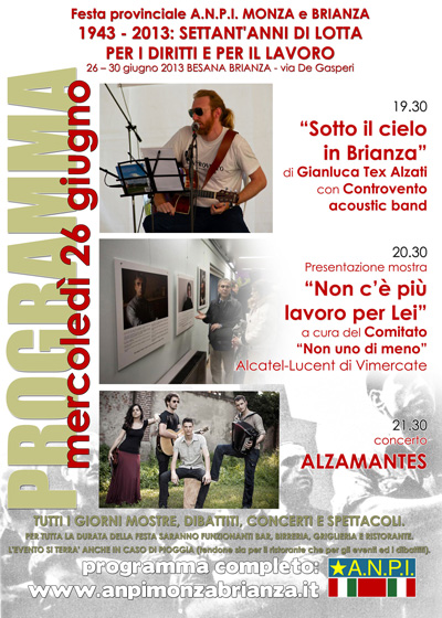 ANPI Monza Brianza - manifesto per Festa Provinciale