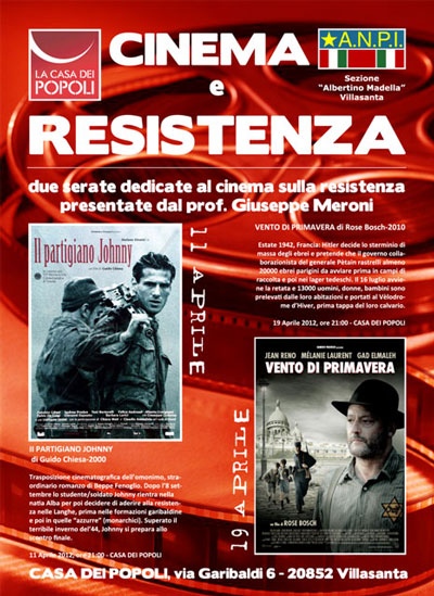 ANPI Villasanta - manifesto Cinema e Resistenza
