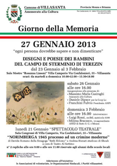 Giorno della Memoria - manifesto Comune di Villasanta