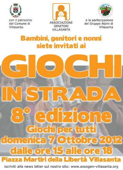 Associazione Genitori - manifesto Giochi in Strada
