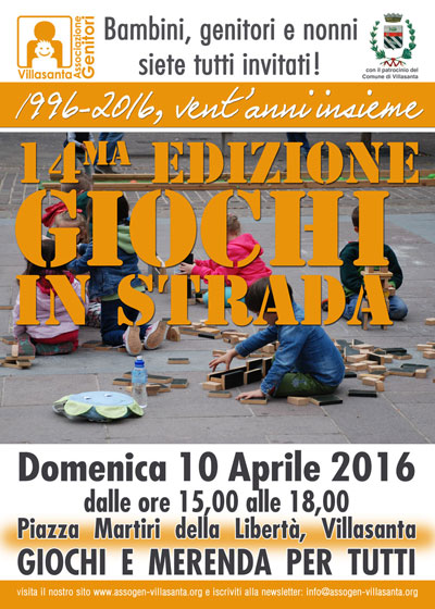 Associazione Genitori - manifesto Giochi in Strada