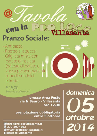 Proloco - manifesto a tavola con la Proloco